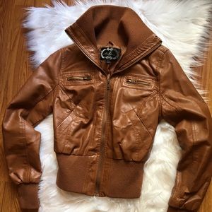 Ambiance Brown Leather Jacket